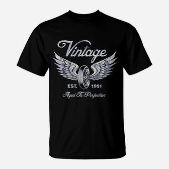 60th Birthday Vintage 1961 Aged To Perfection Vintage Motorcycle Biker T-Shirt - Seseable
