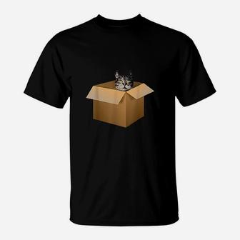 A Cat In A Box Hilarious Cat Lovers T-Shirt - Seseable