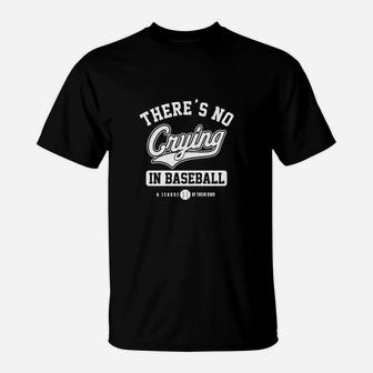A League Of Their Own Mens Vintage Distressed There's No Crying In Baseball Saying T-Shirt - Seseable
