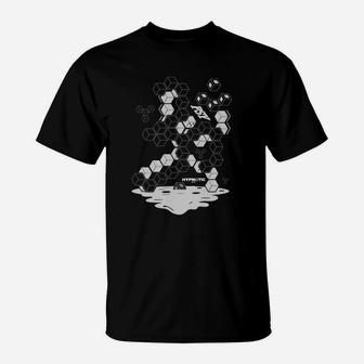 Abstraktes Geometrisches Design Herren T-Shirt in Schwarz-Weiß, Stilvolles Tee - Seseable