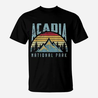 Acadia National Park Maine Mountains Retro T-Shirt - Seseable