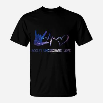 Accept Understand Love Asl I Love You Sign Language T-Shirt - Seseable