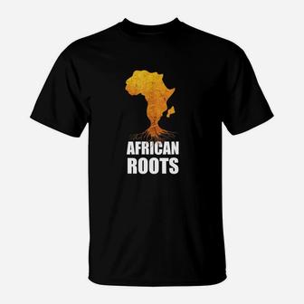 Africa Map With African Roots T-Shirt - Seseable