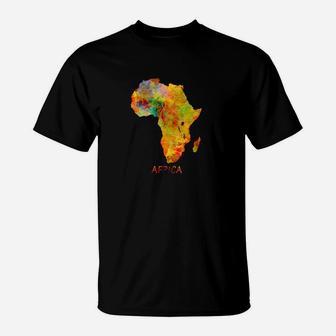 Africa Maps Painting T-Shirt - Seseable