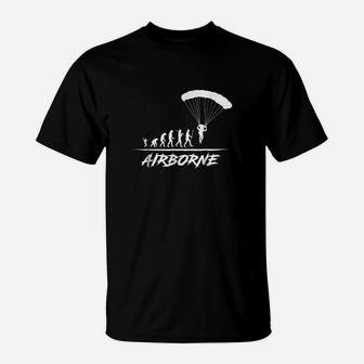 Airborne Military Paratrooper Evolution T-Shirt - Seseable