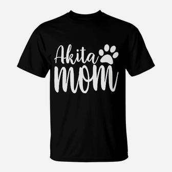 Akita Mom Dog Lover Printed Ladies Next Level Brand T-Shirt | Seseable UK