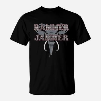 Alabama Rammer Jammer Houndstooth Elephant Tide Football T-Shirt - Seseable