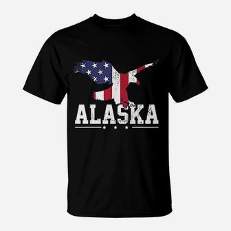 Alaska Usa Flag Vintage Eagle T-Shirt - Seseable