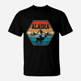 Alaska Usa Mountain Hiking Vintage Retro Gift T-Shirt - Seseable