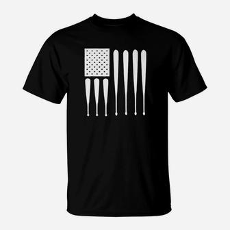 American Flag Usa Fathers Day Baseball Dad 2019 T-Shirt - Seseable
