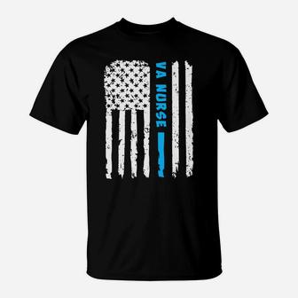 American Flag Va Nurse Patriotic T-Shirt - Seseable