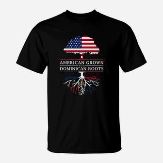 American Grown With Dominican Roots Dominican Republic T-Shirt - Seseable