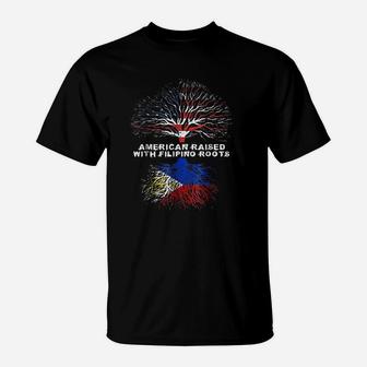 American Raised With Filipino Roots Philippines T-Shirt - Seseable