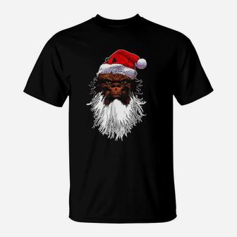 Angry Sasquatch Bigfoot Santa Christmas T-Shirt - Seseable