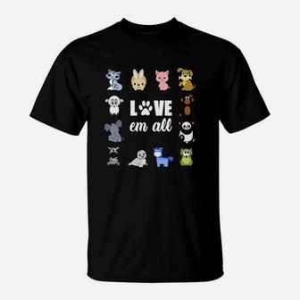 Animal Lover Cat Dog Love Paw Print Pet Rescue Adoption T-Shirt - Seseable