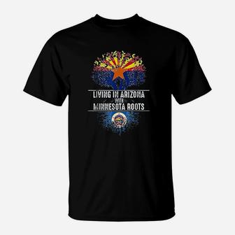 Arizona Home Minnesota Roots State Tree Flag Love Gift T-Shirt - Seseable