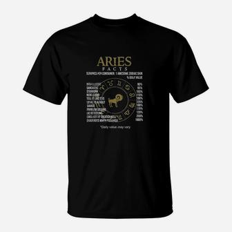 Astrological Sign Aries Facts Zodiac Sign T-Shirt - Seseable