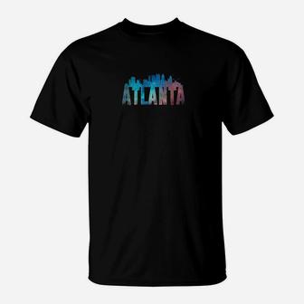 Atlanta City Skyline Ga Pride Vintage Vacation Souvenir Gift T-Shirt - Seseable