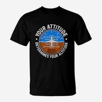 Attitude Altitude Aviation Positive Motivational Message T-Shirt - Seseable