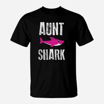 Aunt Shark Future Nephew Niece Funny Family Relatives Gift T-Shirt - Seseable