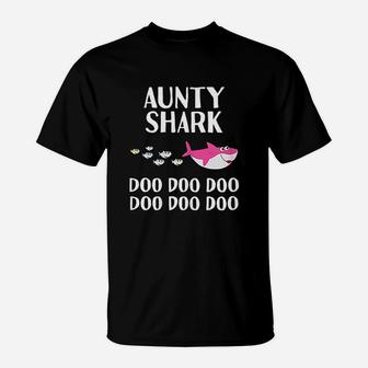 Aunty Shark Doo Doo Gifts For Aunt Mothers Day T-Shirt - Seseable