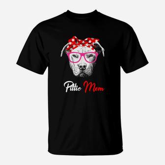 Awesome Womens Pittie Mom Best Pitbull Mom Mother Day Gift Shirt T-Shirt - Seseable