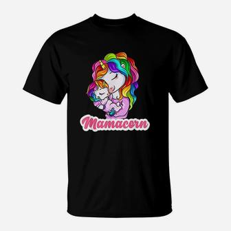 Baby Shower Gift Mamacorn Unicorn Mom With Unicorn T-Shirt - Seseable