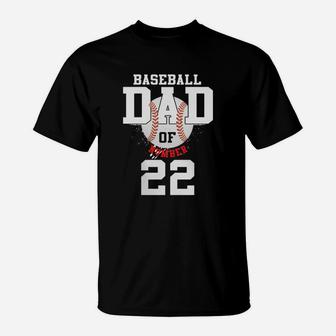 Baseball Dad Of Number 22 T-Shirt - Seseable
