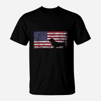 Basset Hound American Flag I Love My Basset Hound T-Shirt - Seseable