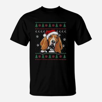Basset Hound Christmas Ugly Dog Lover Xmas T-Shirt - Seseable