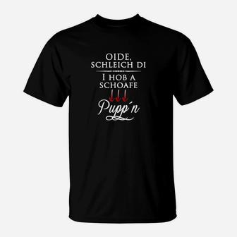 Bayerisches Spruch T-Shirt Oide, schleich di mit Krallenabdruck, Schwarzes Tee - Seseable