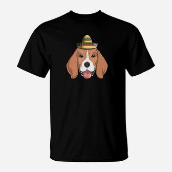 Beagle Dog Sombrero Fiesta Cinco De Mayo Mexican T-Shirt - Seseable