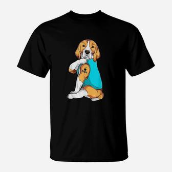 Beagle I Love Mom Apparel Dog Mom Gifts T-Shirt - Seseable