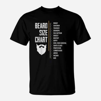 Beard Measurement Chart Gift Beard Length T-Shirt - Seseable