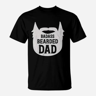 Bearded Dad Manly Beard Silhouette Funny Father Parent T-Shirt | Seseable CA