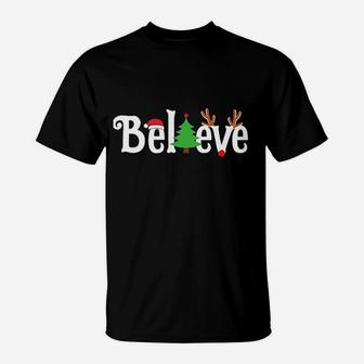 Believe Christmas Reindeer T-Shirt - Seseable