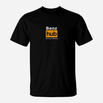 Benz Hub Logo T-Shirt für Premium Mitglieder, Schwarzes Design - Seseable