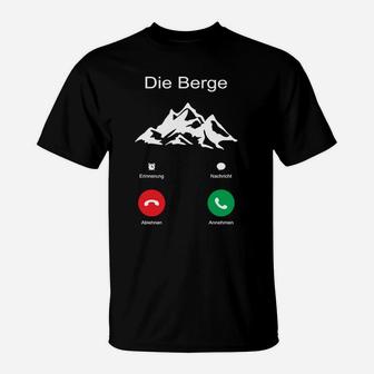 Bergsteiger Humor T-Shirt mit Ruf der Berge Design, Lustiges Bergsteigen Tee - Seseable