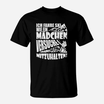 Beschränkung Skifenahren Wie Ein Mädchen T-Shirt - Seseable