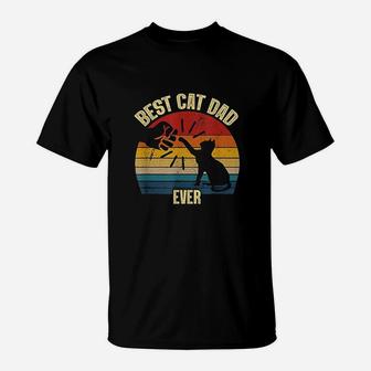 Best Cat Dad Ever Funny Cat Daddy Father Vintage T-Shirt - Seseable