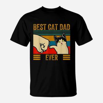 Best Cat Dad Ever Men Bump Fit Fathers Day T-Shirt - Seseable