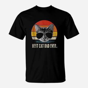 Best Cat Dad Ever Vintage Retro Cat Daddy T-Shirt - Seseable