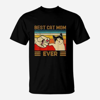 Best Cat Mom Ever Funny Cat Mom Mother Vintage Gift T-Shirt - Seseable