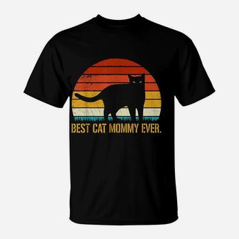 Best Cat Mommy Ever Vintage Retro Cat Lover Gifts T-Shirt - Seseable