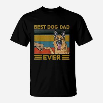 Best Dog Dad Ever German Shepherd Retro Vintage T-Shirt - Seseable