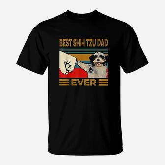 Best Shih Tzu Dad Ever Vintage T-Shirt - Seseable