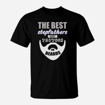 Best Stepfather Beards Tattoo Gift Step Dad Daddy T-Shirt - Seseable