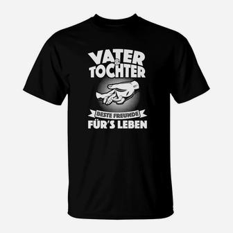 Beste Freunde fürs Leben Vater-Tochter T-Shirt, Schwarzes Freundschafts-Shirt - Seseable