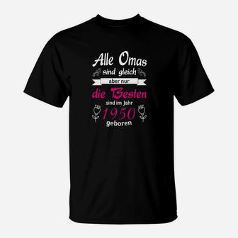 Beste Omas 1950 Geburtstags-T-Shirt, Personalisiertes Geschenk - Seseable