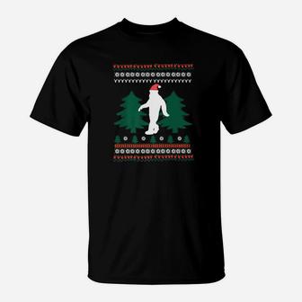 Bigfoot Christmas Sasquatch Santa Clause T-Shirt - Seseable
